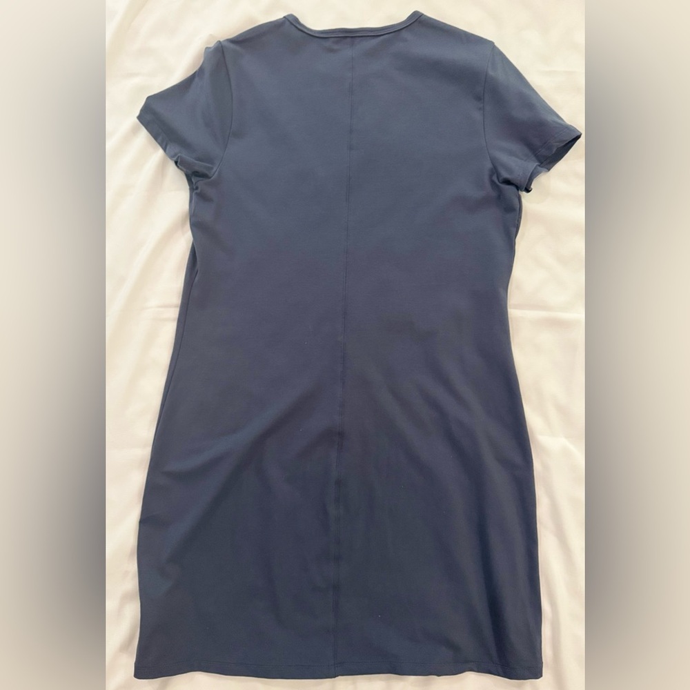Athleta Essential Tee Dress, Granite Blue, Mini Dress, Size Small - Picture 3 of 10